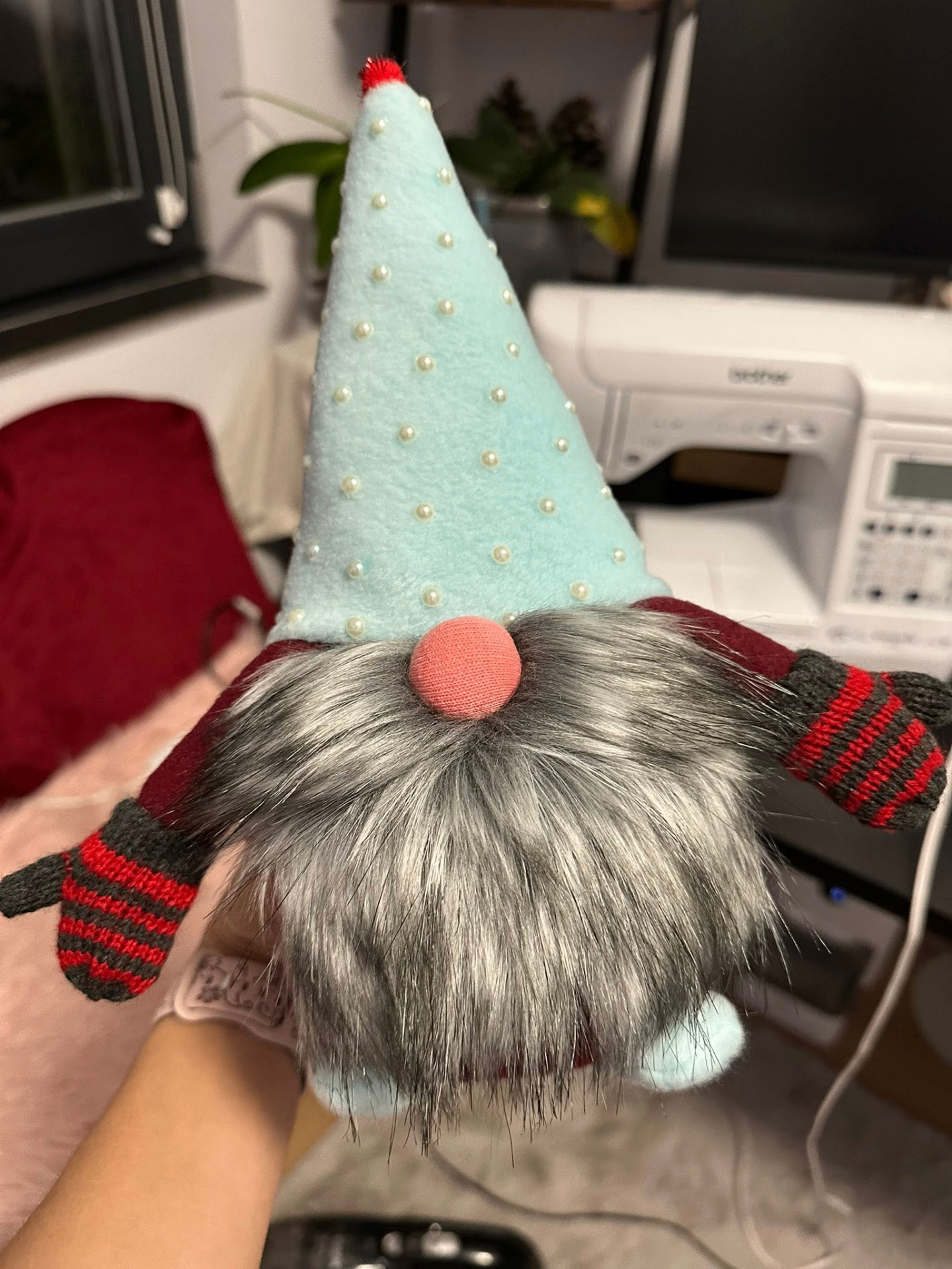 Aqua Mittens — handmade gnome