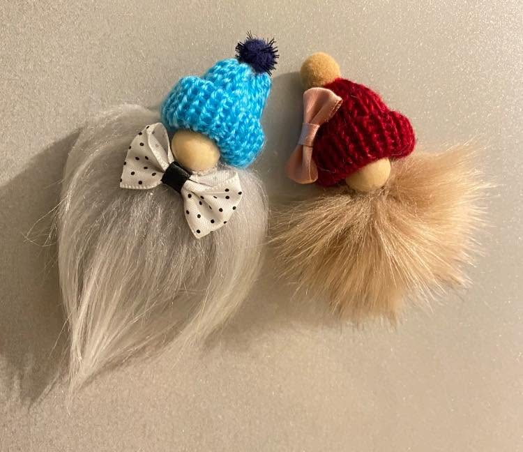 Bow Brooch Duo — handmade gnome